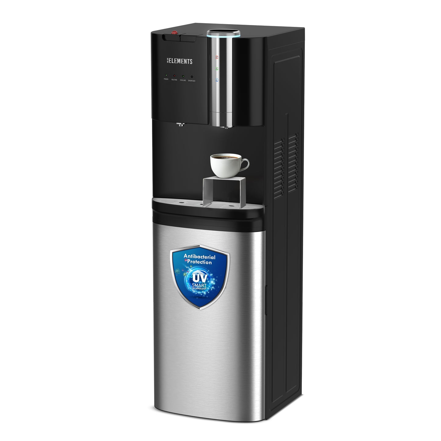 KB ELEMENTS Bottom-Load & Coffee Maker Water Dispenser – Coffee, Hot & Cold with UV Smart Technology (ELW104D-B)
