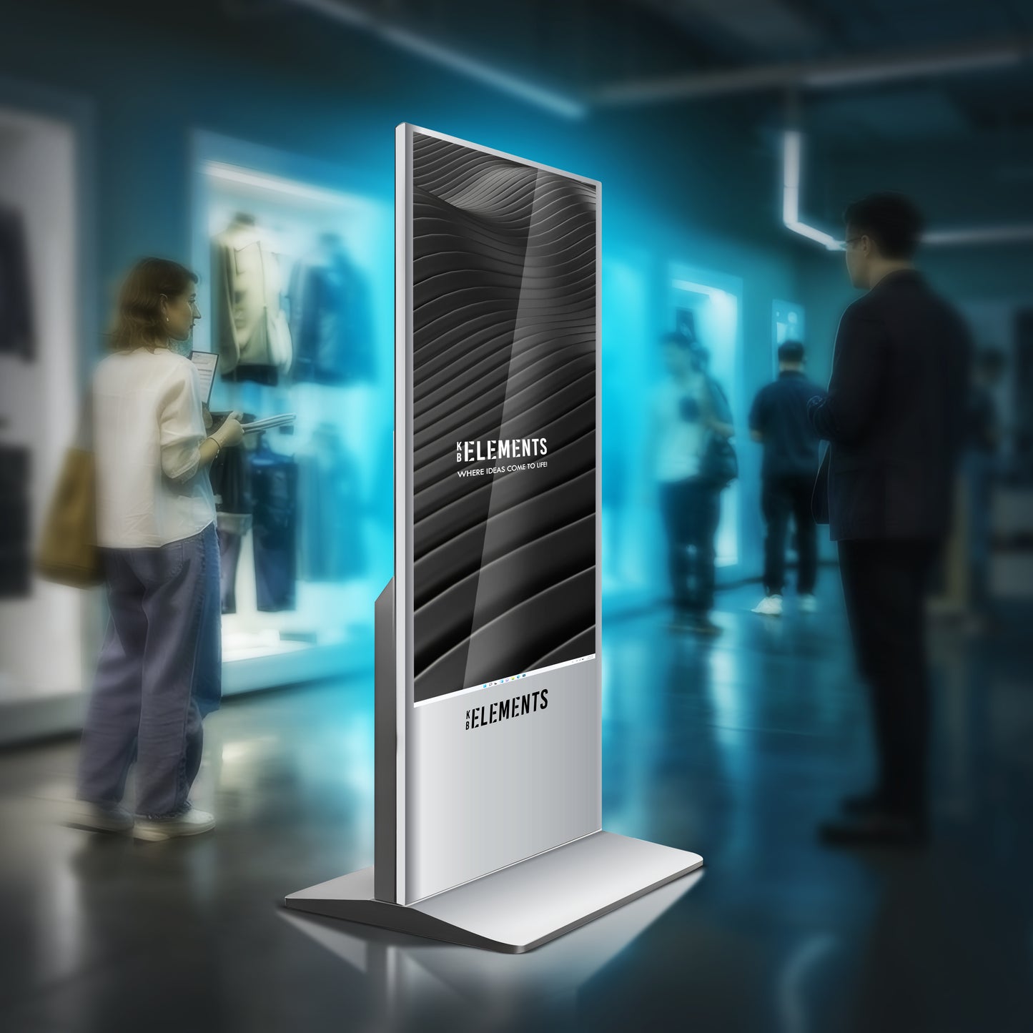 KB ELEMENTS 55" Interactive Advertising Display - Touch Screen Standing DLED with Windows i5 (ELT55A1DE)