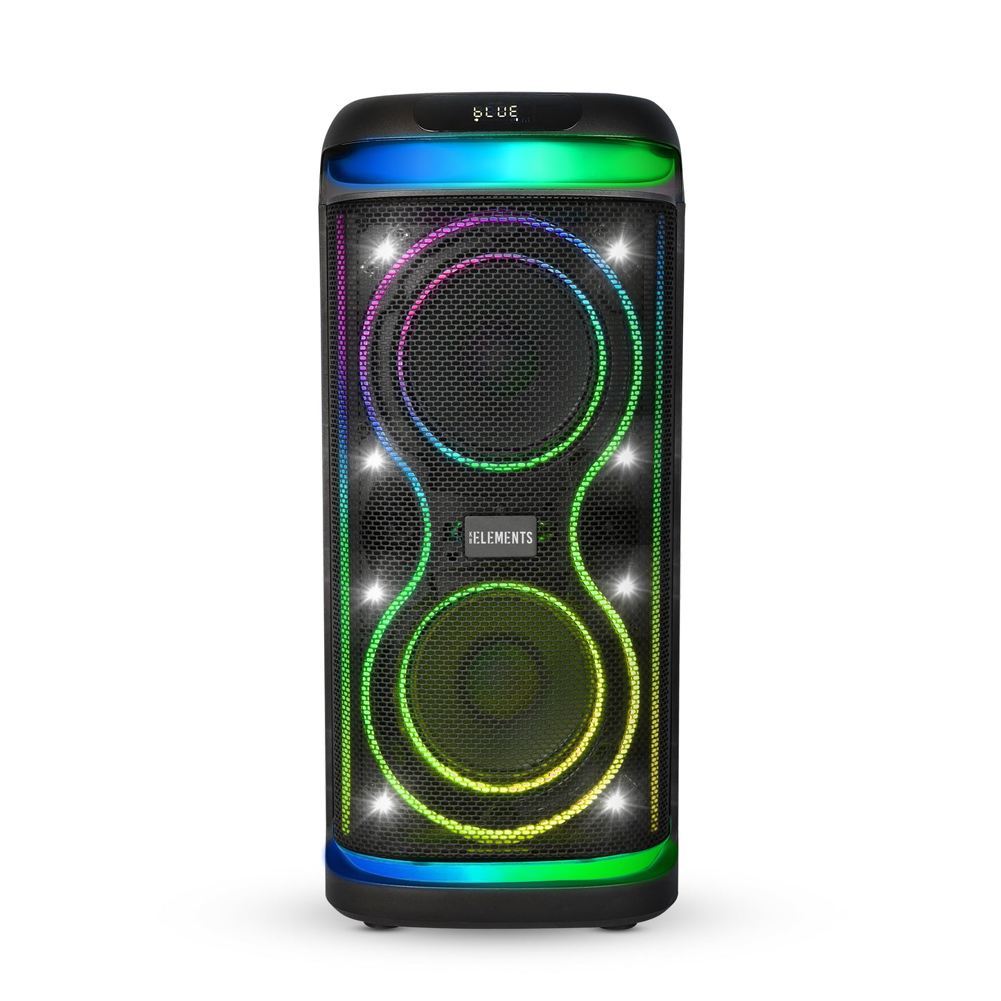 KB ELEMENTS ELITE Karaoke Speaker with 2-Wheel Trolley, Dual 10" Subwoofers & Wireless Microphones (EA107KB)