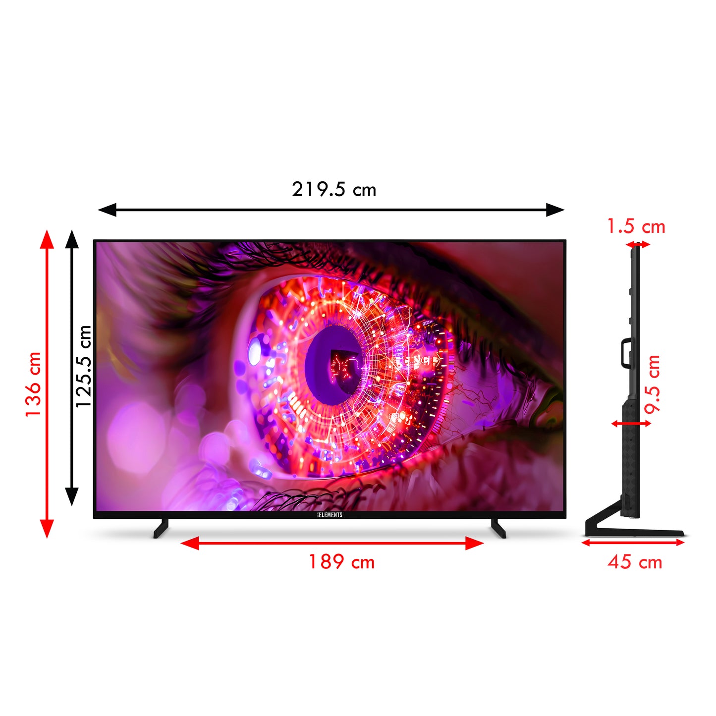 KB ELEMENTS 100" QLED 4K Smart TV   WebOS, Frameless Design (ELT100WQ8DE)