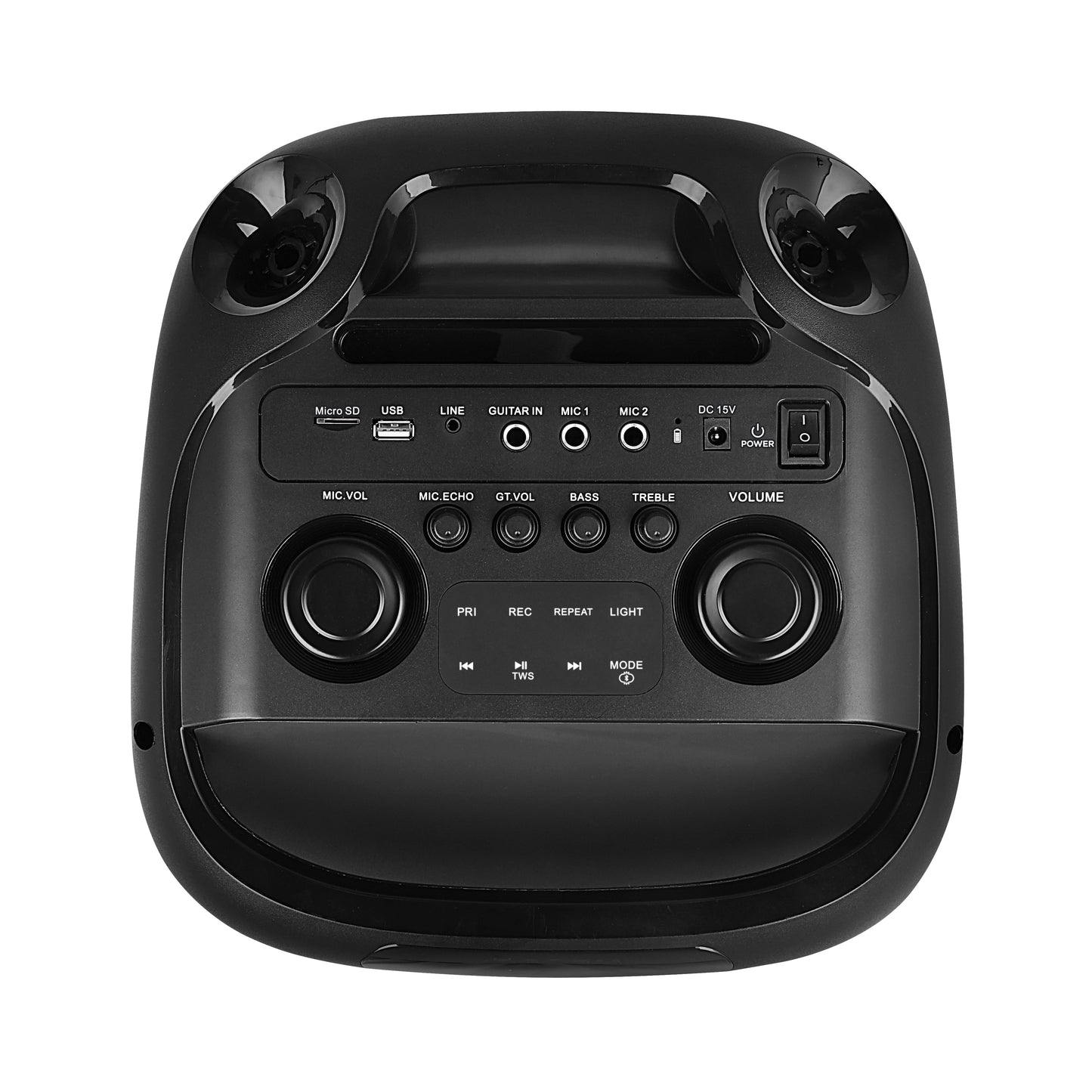 KB ELEMENTS ELITE Karaoke Speaker with 2-Wheel Trolley, Dual 10" Subwoofers & Wireless Microphones (EA107KB)