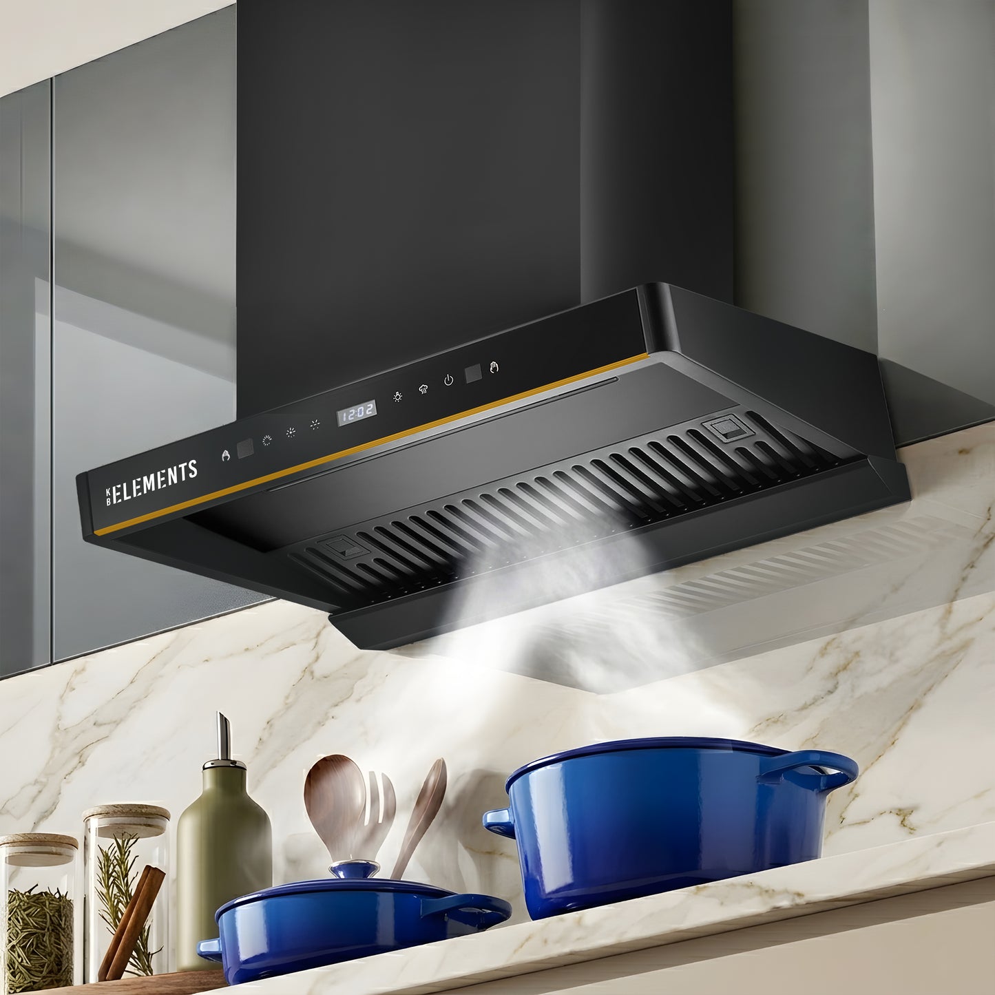 KB ELEMENTS Kitchen Hood 90cm – BLDC High Suction Cooker Hood (ELK152H90)