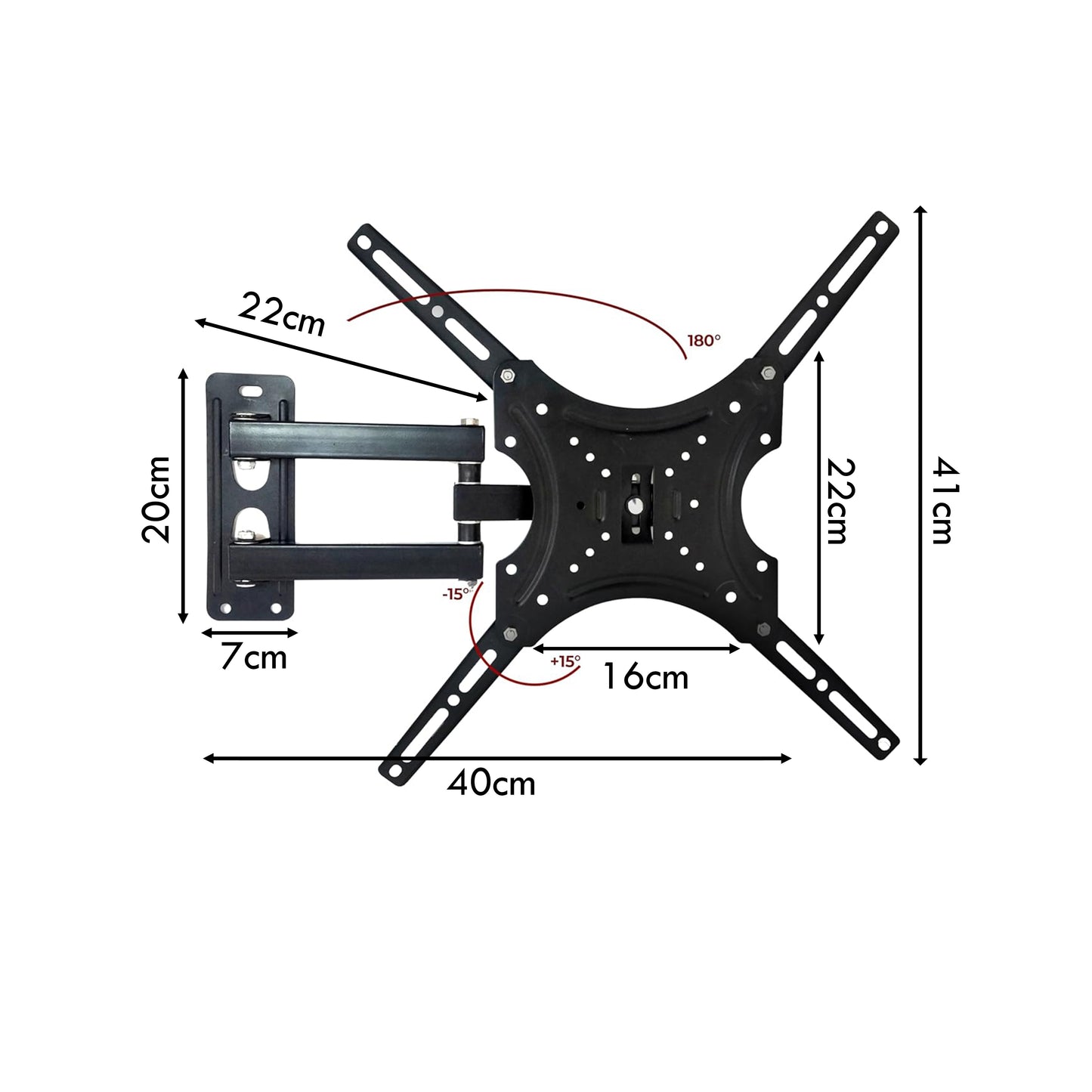 Moveable TV Wall Mount Stand (14"–55") – Adjustable & Swivel Bracket, Max 50KG Load