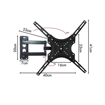 Moveable TV Wall Mount Stand (14"–55") – Adjustable & Swivel Bracket, Max 50KG Load