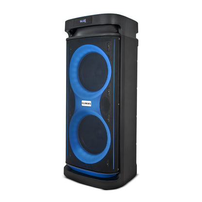 KB ELEMENTS Karaoke Speaker with 2-Wheel Trolley, Dual 10" Subwoofers & Wireless Microphones (EA105KB)