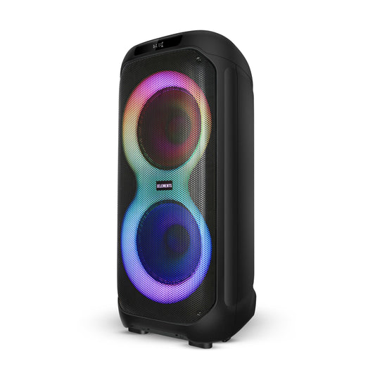 KB ELEMENTS Karaoke Speaker with 2-Wheel Trolley, Dual 12" Subwoofers & Wireless Microphones (EA108KB)