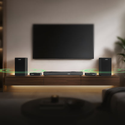 KB ELEMENTS 5.2.4 Channels Wireless Home Theater System – 530W RMS, Dual Subwoofer, Dolby Atmos®(EA408WS)
