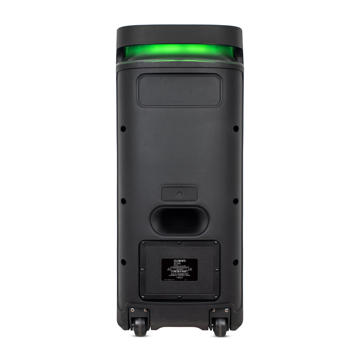 KB ELEMENTS Karaoke Speaker with 2-Wheel Trolley, Dual 8" Subwoofers & Wireless Microphones (EA104KB)