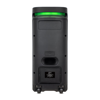 KB ELEMENTS Karaoke Speaker with 2-Wheel Trolley, Dual 8" Subwoofers & Wireless Microphones (EA104KB)