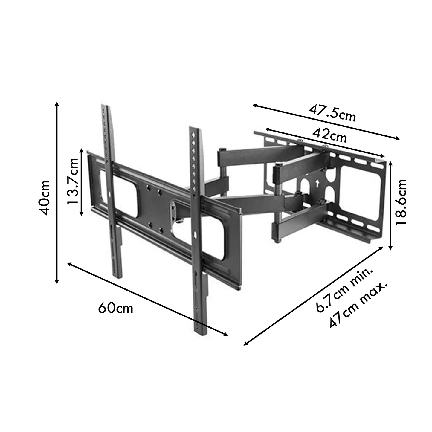 Moveable TV Wall Mount Stand (37"–80") – Tilt & Swivel Bracket, Max 45KG Load