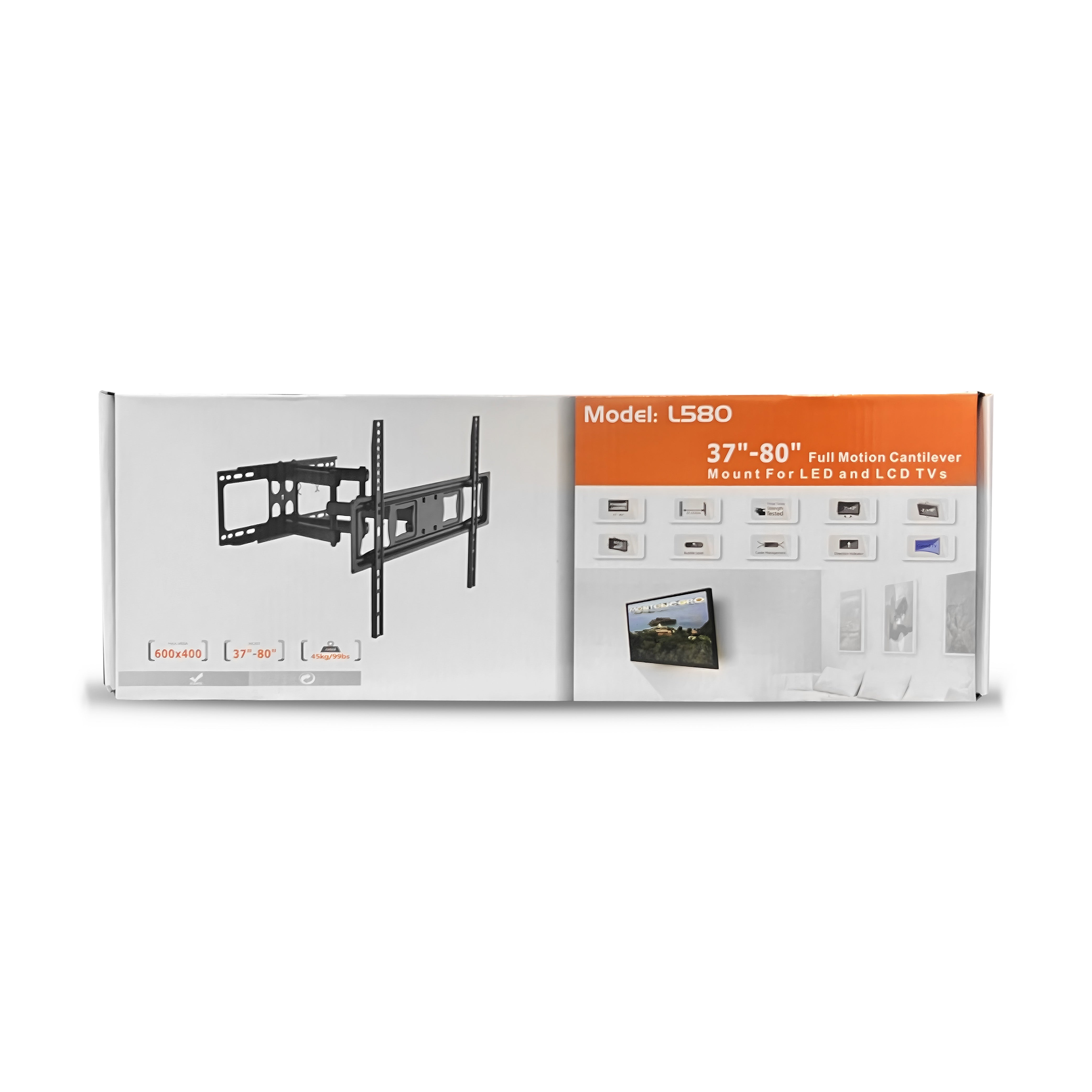 Moveable TV Wall Mount Stand 37-80 Inch Tilt Swivel Bracket 45KG