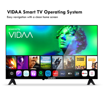 KB ELEMENTS 43" QLED UHD 4K HDR+ Smart TV – VIDAA, Frameless Design (ELT43VQ8DE)