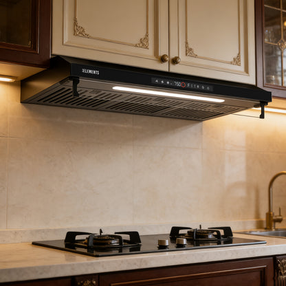 KB ELEMENTS Slim Range Hood 90cm – 650 m³/h Touch & Gesture Control Cooker Hood (ELK156S90B / ELK156S90S)