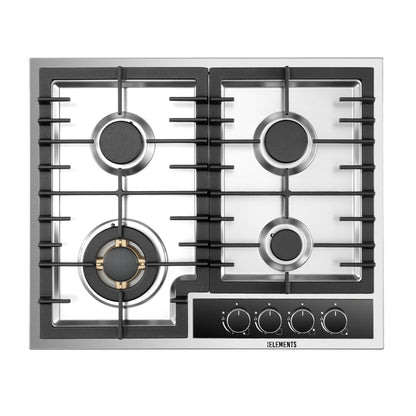 KB ELEMENTS Built-In Gas Cooktop 62cm – 4 SABAF® Burners with Flame Failure Safety Device (ELK60GH2-S)