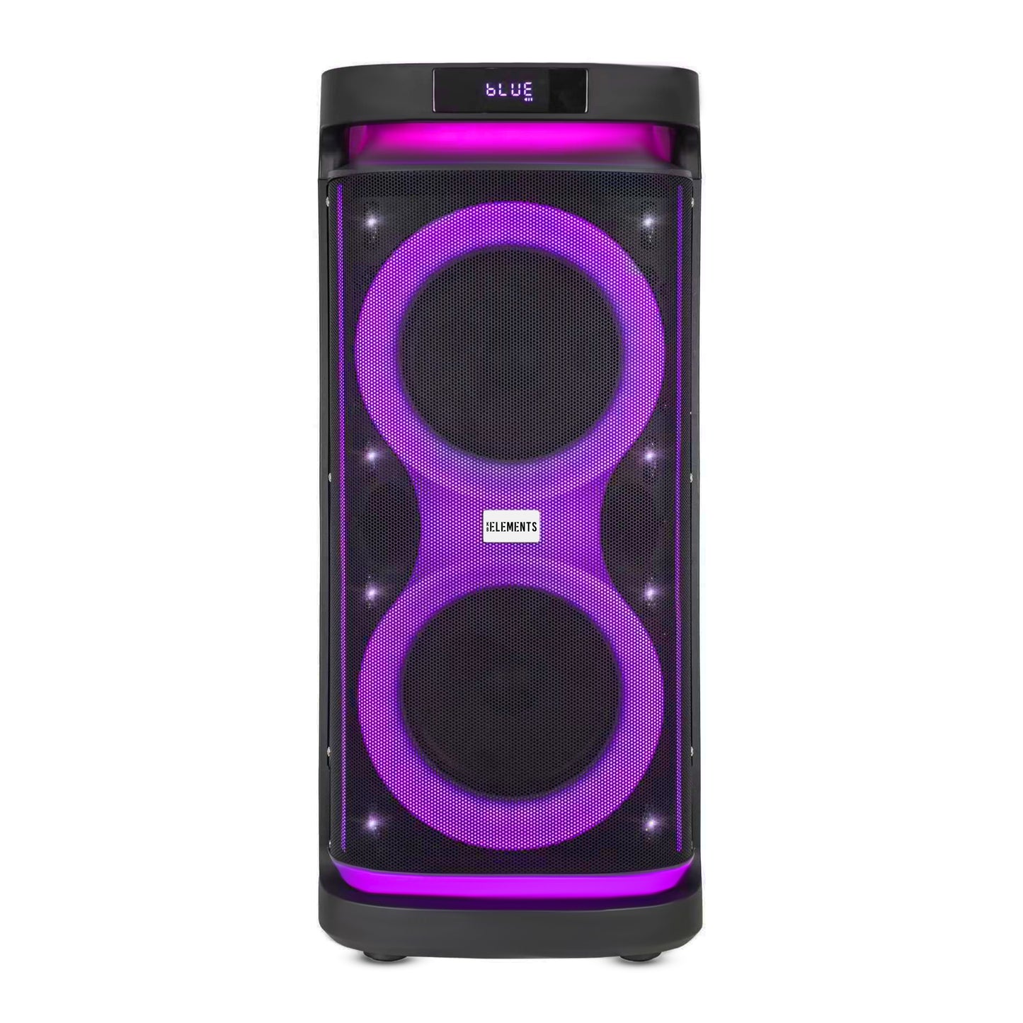 KB ELEMENTS Karaoke Speaker with 2-Wheel Trolley, Dual 8" Subwoofers & Wireless Microphones (EA104KB)