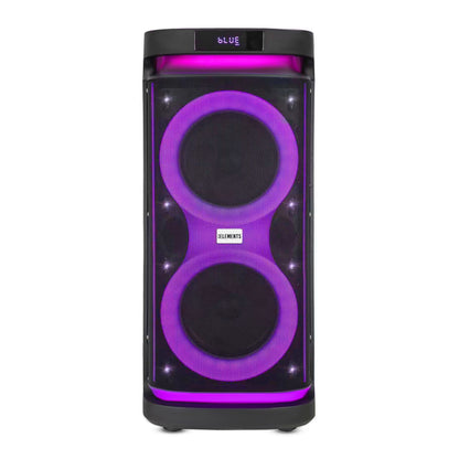 KB ELEMENTS Karaoke Speaker with 2-Wheel Trolley, Dual 8" Subwoofers & Wireless Microphones (EA104KB)