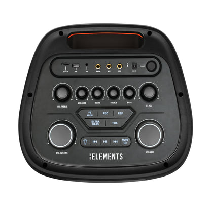KB ELEMENTS Karaoke Speaker with 2-Wheel Trolley, Dual 12" Subwoofers & Wireless Microphones (EA108KB)