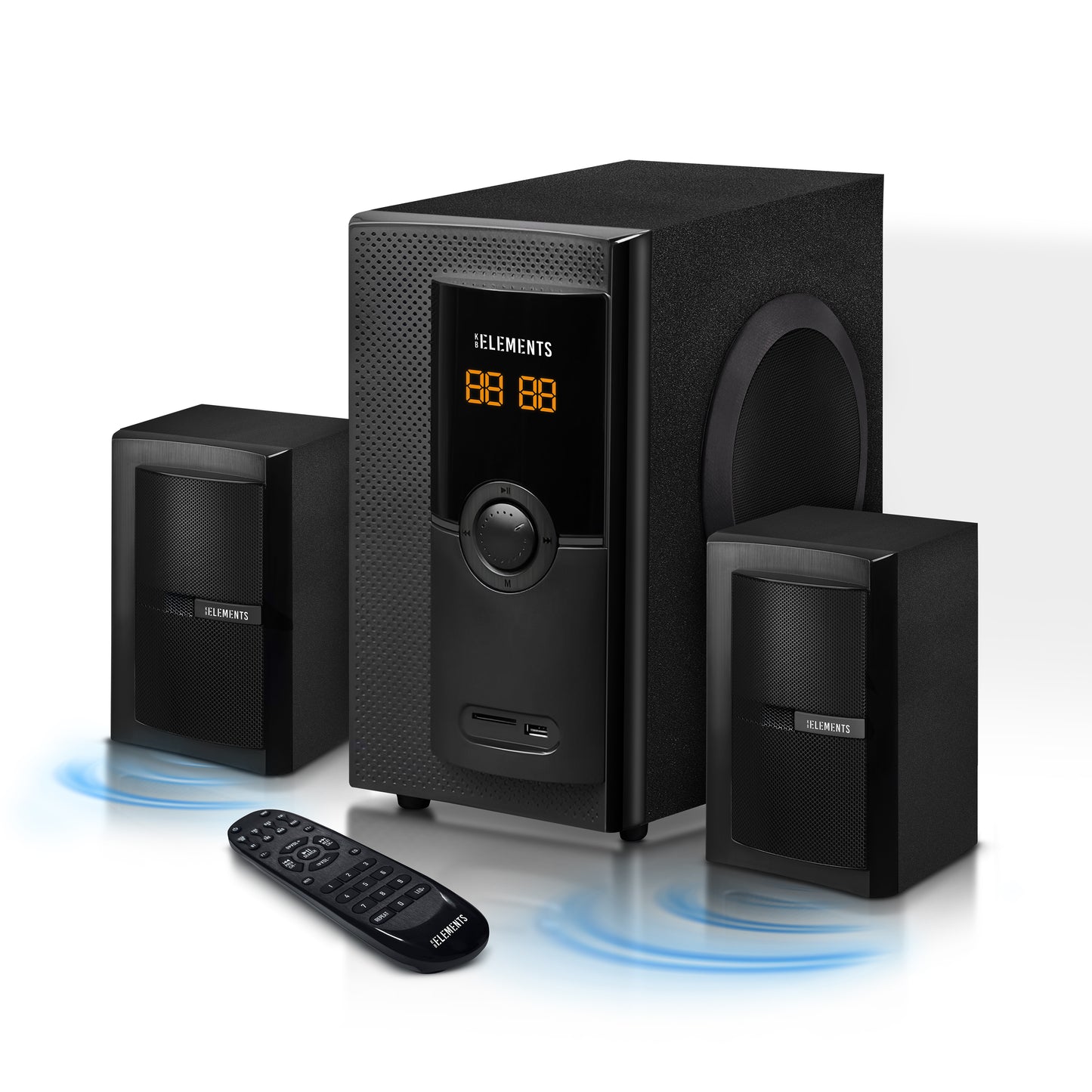 KB ELEMENTS 2.1 Multimedia Speaker System – 65W RMS, Bluetooth, FM Radio (EA24S)