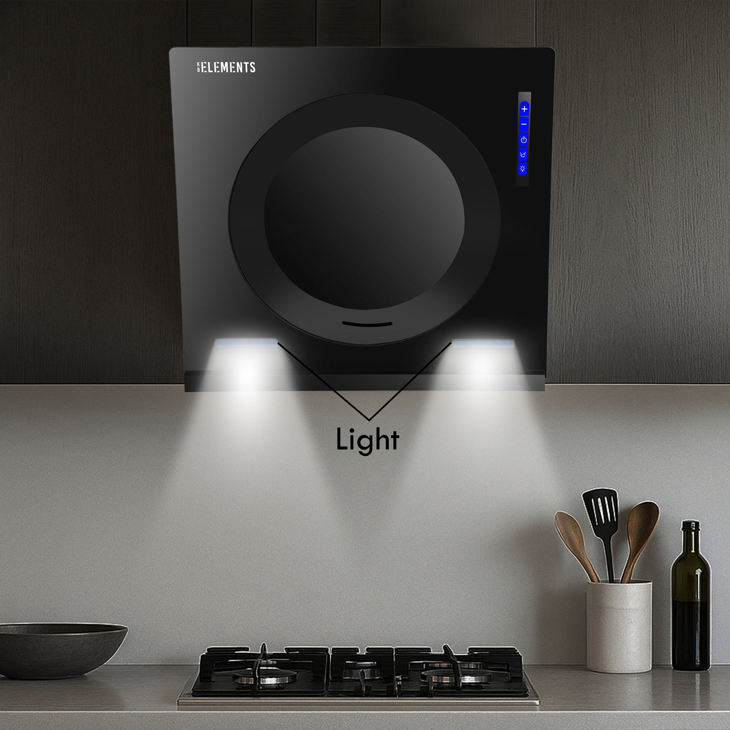 KB ELEMENTS Angled Kitchen Hood 60cm – Touch & Gesture Control Cooker Hood (ELK155A60)