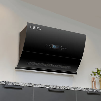 KB ELEMENTS Kitchen Hood 60cm - Curved Glass High Suction Cooker Hood (ELK154C60)