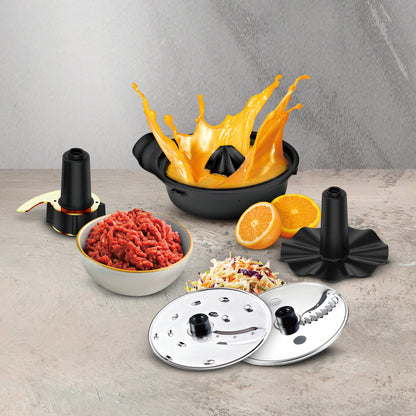 KB ELEMENTS 7-in-1 Multifunction Food Processor – Glass & Stainless Steel, 800W (ELK304FP)