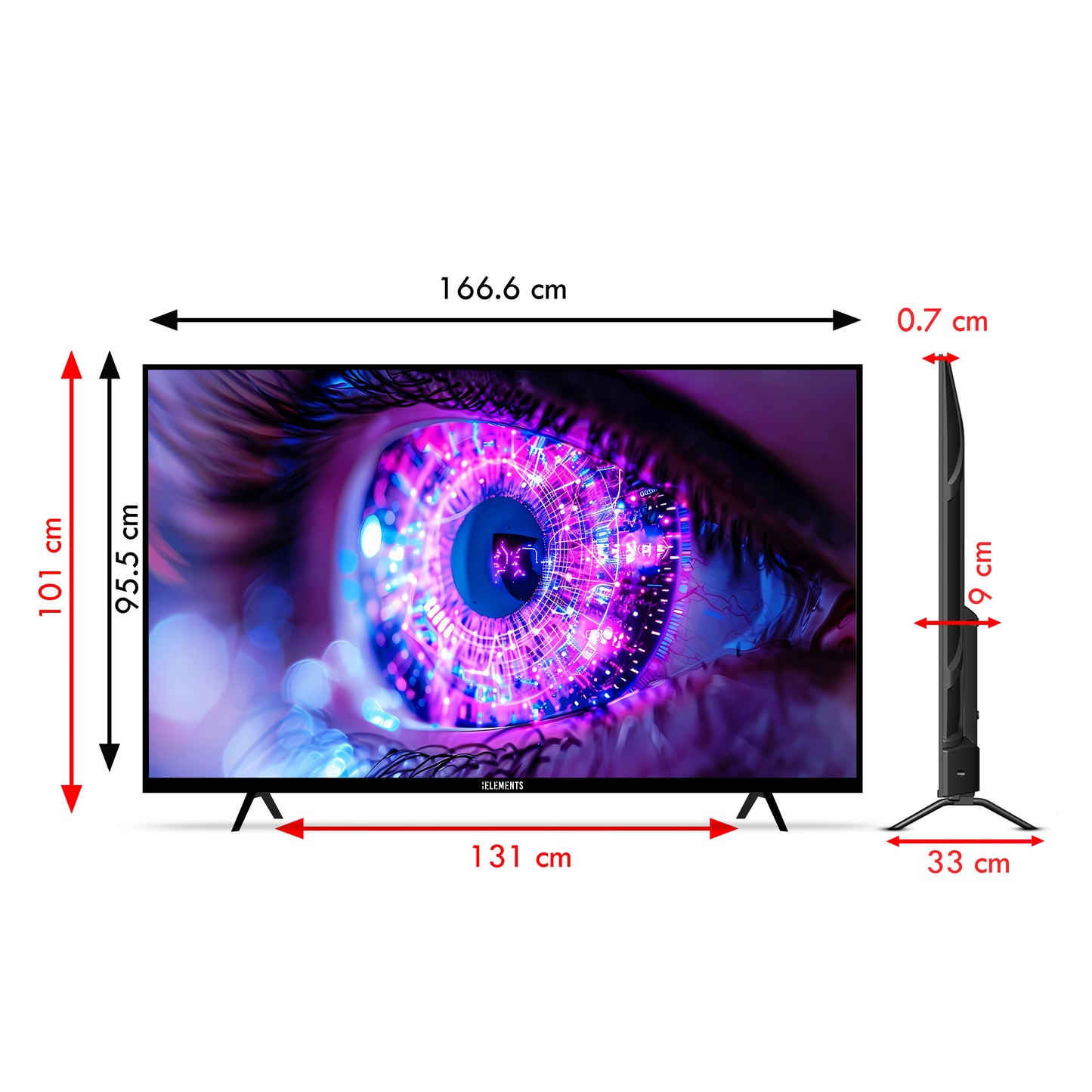 KB ELEMENTS 75" QLED 4K Smart TV   WebOS, Frameless Design (ELT75WQ8DE)