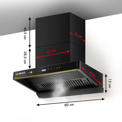 KB ELEMENTS Kitchen Hood 80cm – BLDC High Suction Cooker Hood (ELK151H80)