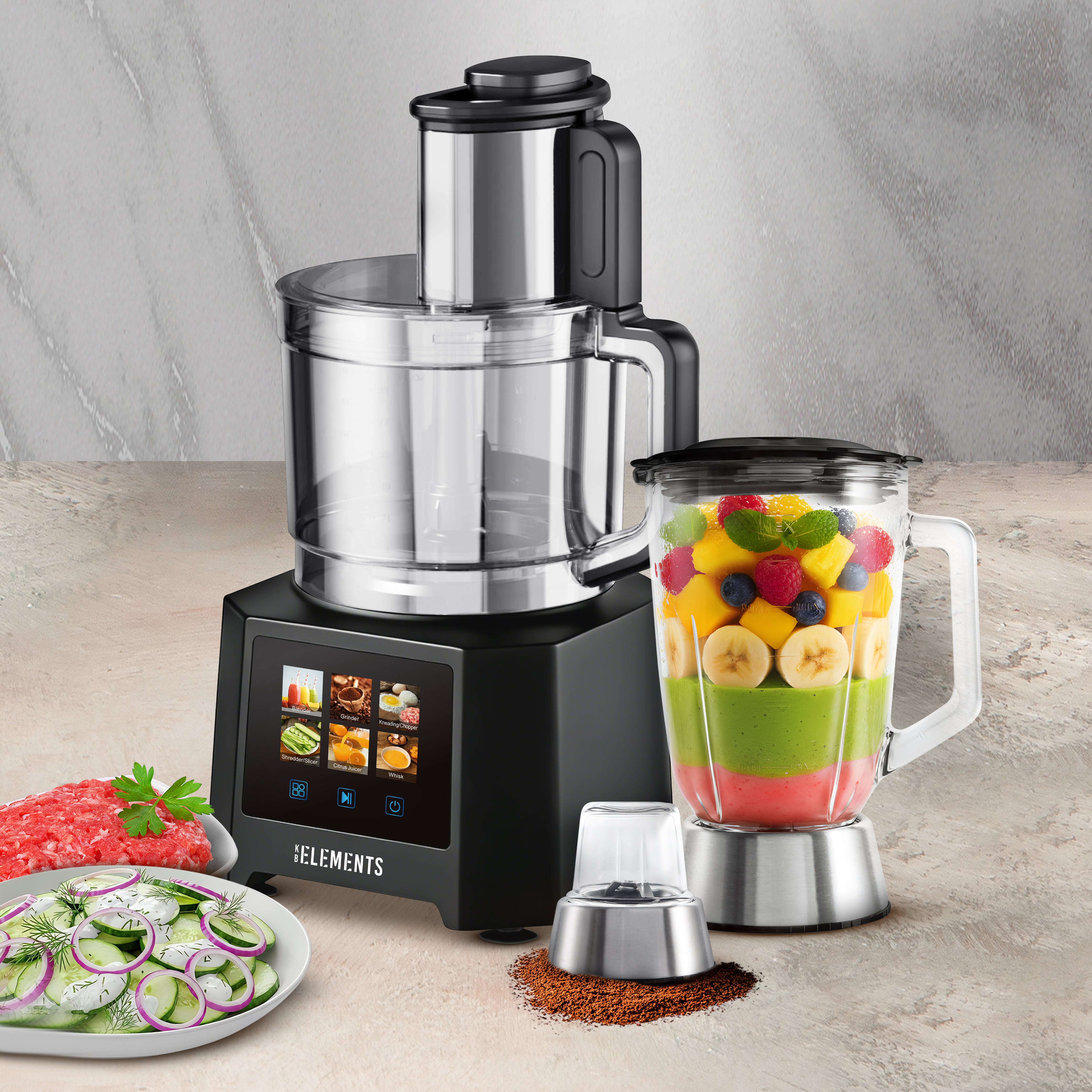 KB ELEMENTS 3L Multifunction Food Processor "WonderChef" –  1000W (ELK305FP)