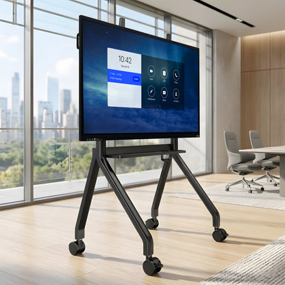 FD-R12 Heavy-Duty Mobile TV & Interactive Display Trolley Stand (55"–120") – Adjustable Height, Steel Frame