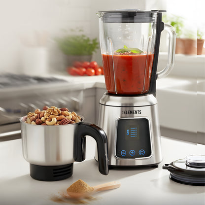 KB ELEMENTS 2-in-1 Electric Blender "Blendora" – Glass & Stainless Steel, 600W (ELK303G)