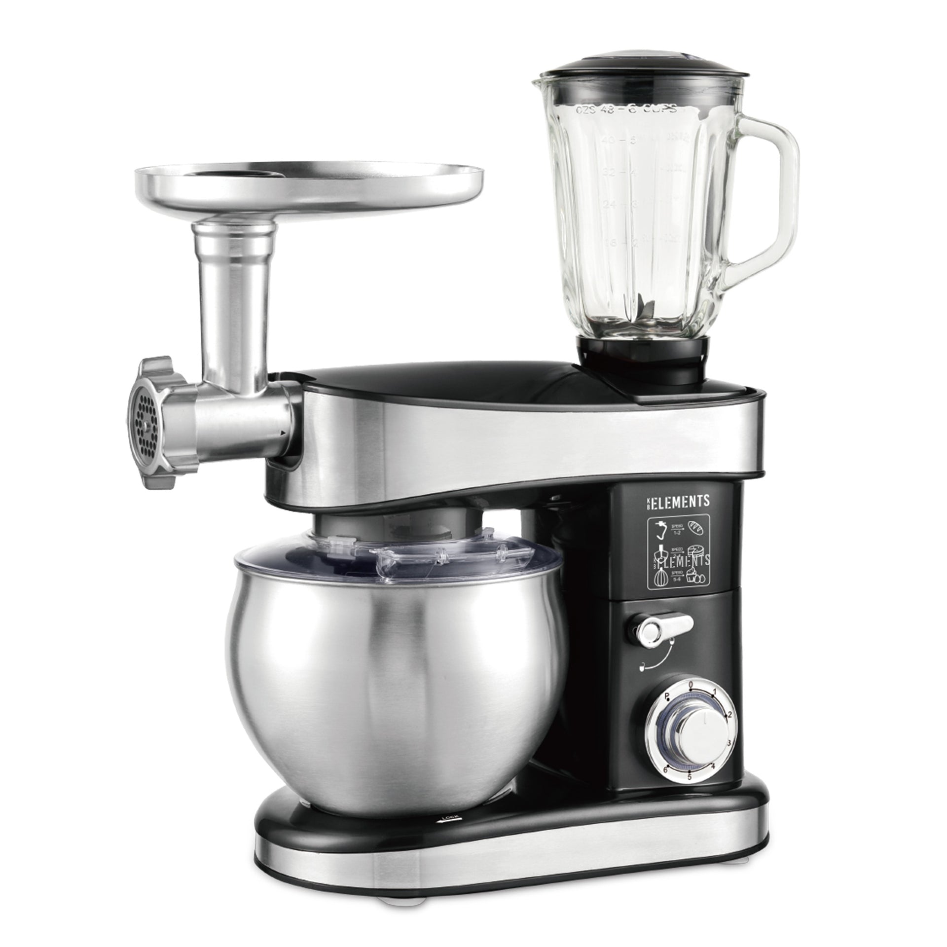 KB ELEMENTS Stainless Steel Stand Mixer 7.5L – 4-in-1 with Blender, Grinder & Attachments (ELK75LP) 2