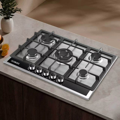 KB ELEMENTS Built-In Gas Cooktop 68cm – 5 SABAF® Burners with Flame Failure Safety Device (ELK70GH1-S)