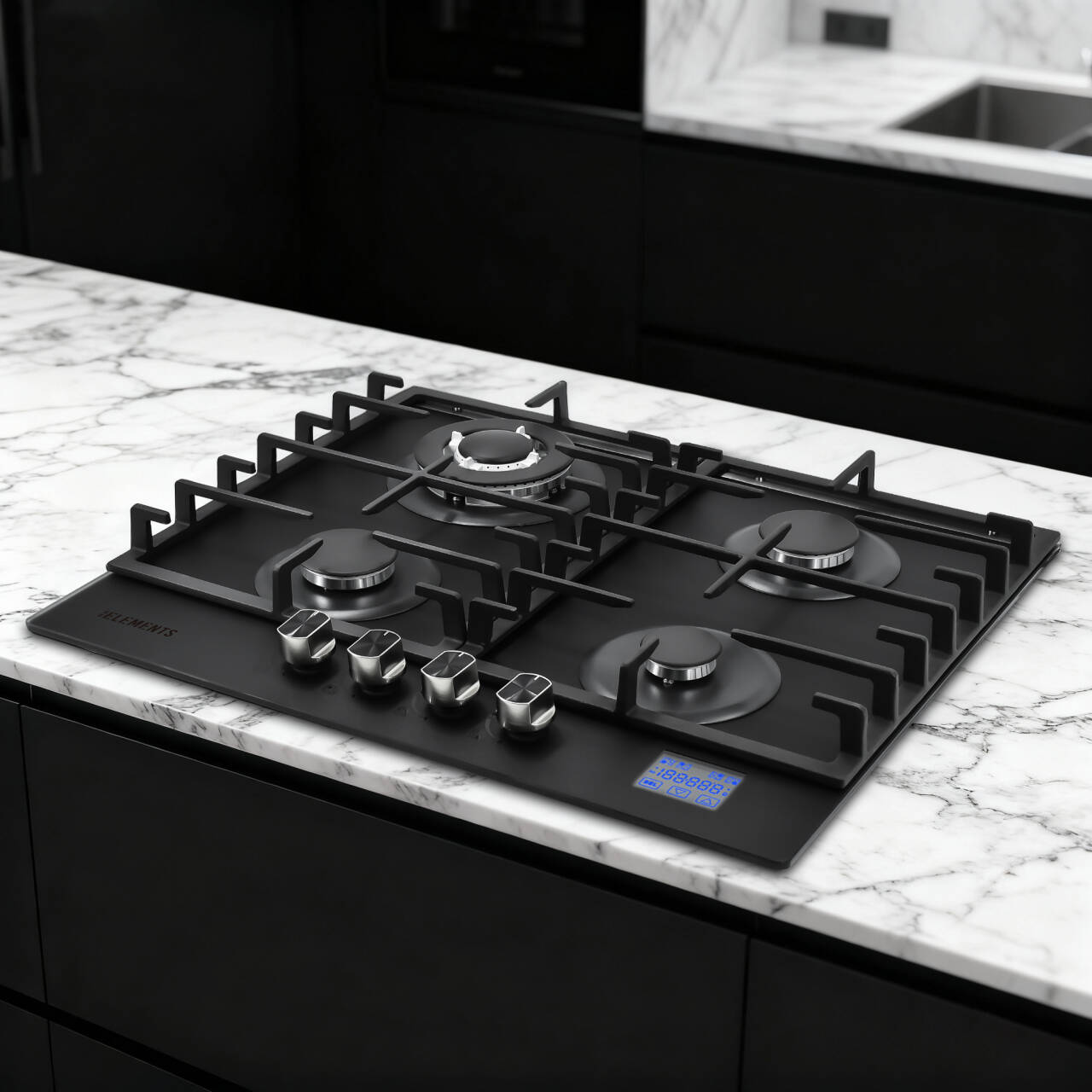 KB ELEMENTS Built-In Gas Cooktop 60cm – 4 Burners with Digital Touch & Safety System (ELK60GH1)