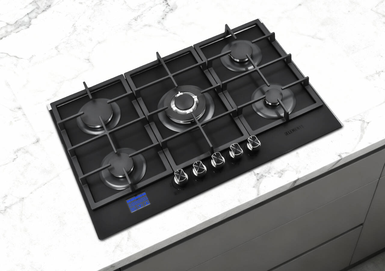 KB ELEMENTS Built-In Gas Cooktop 76cm – 5 Burners with Digital Touch & Safety System (ELK76GH1)