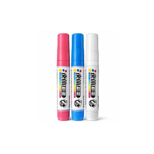 Liquid Chalk Marker Set (3 Colors) – Dust-Free, 8mm Broad Tip, Refillable for Boards & Glass
