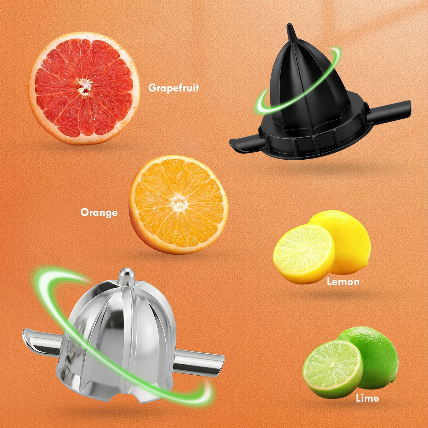 KB ELEMENTS “Squeezy” Electric Citrus Juicer 300W – Stainless Steel, Easy Press (ELK301J)