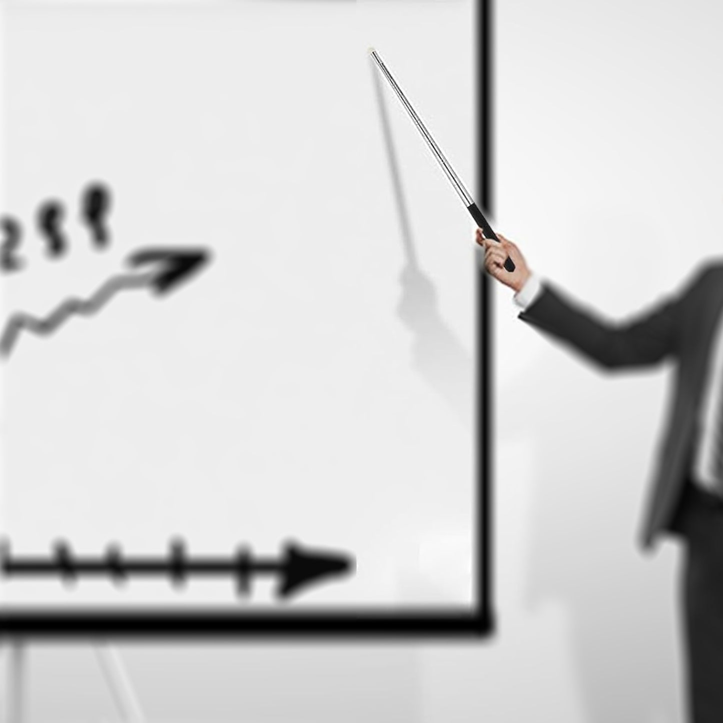 Telescopic Teaching Pointer – 1m Extendable, 7-Section Stainless Steel, Safe Tip for Screens & Whiteboards
