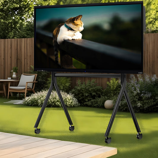 FD-590 Heavy-Duty Mobile TV & Interactive Display Trolley Stand (86"–120") – Adjustable Height, Reinforced Steel