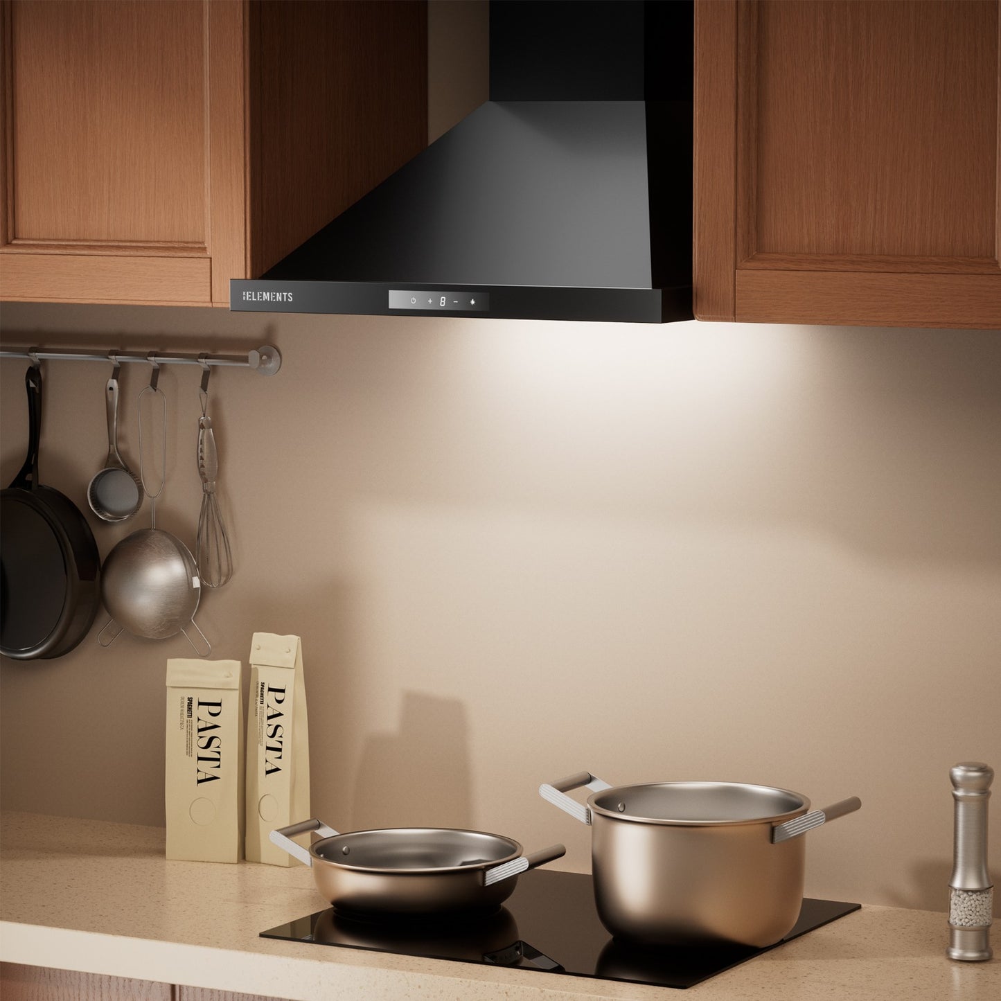 KB ELEMENTS Premium Pyramid Kitchen Hood 60cm – 650 m³/h Touch & Gesture Control Cooker Hood (ELK60PR1 / ELK60PR2)