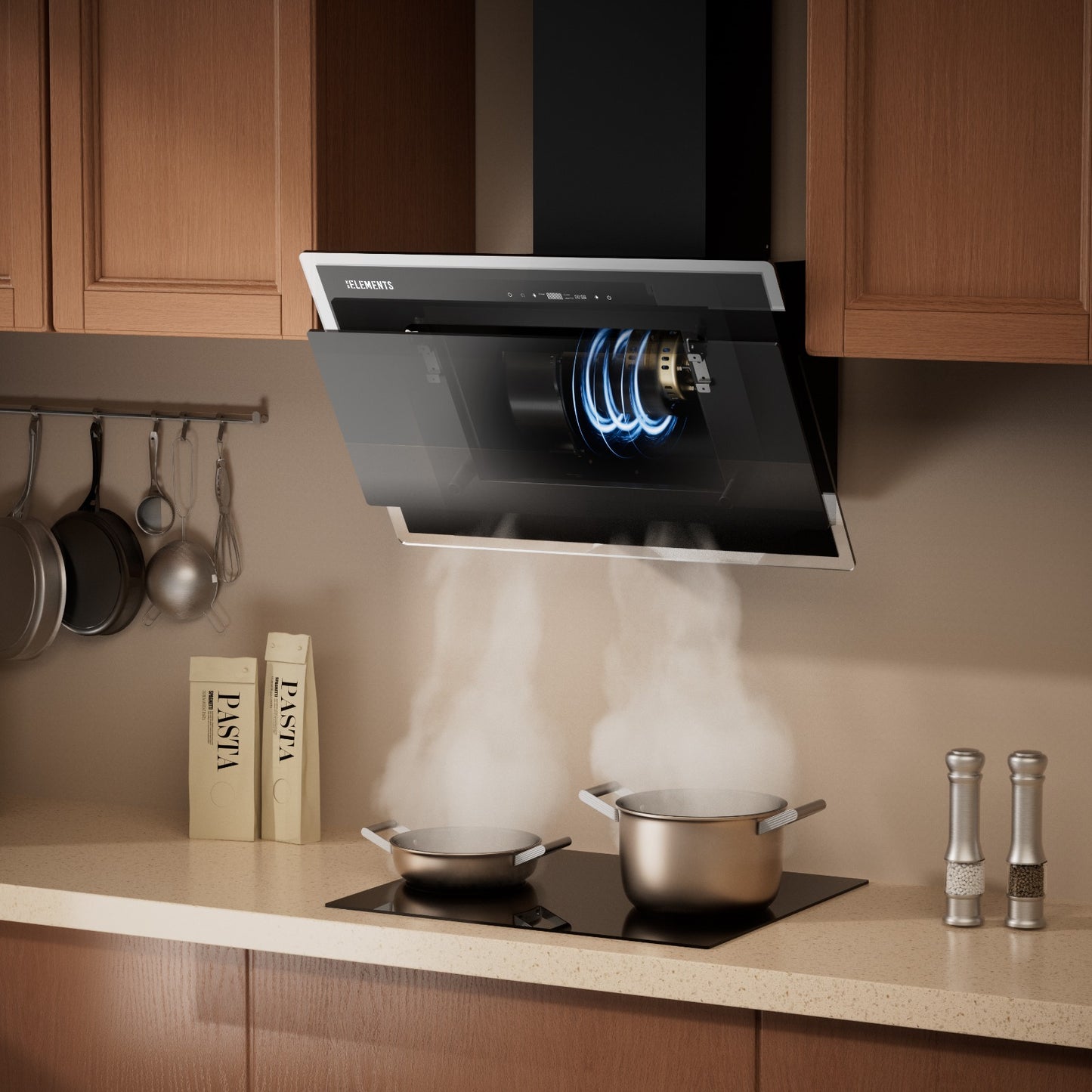 KB ELEMENTS Premium Wall Kitchen Hood 60cm – 1000 m³/h Brushless Cooker Hood with Remote Control (ELK60AB1)