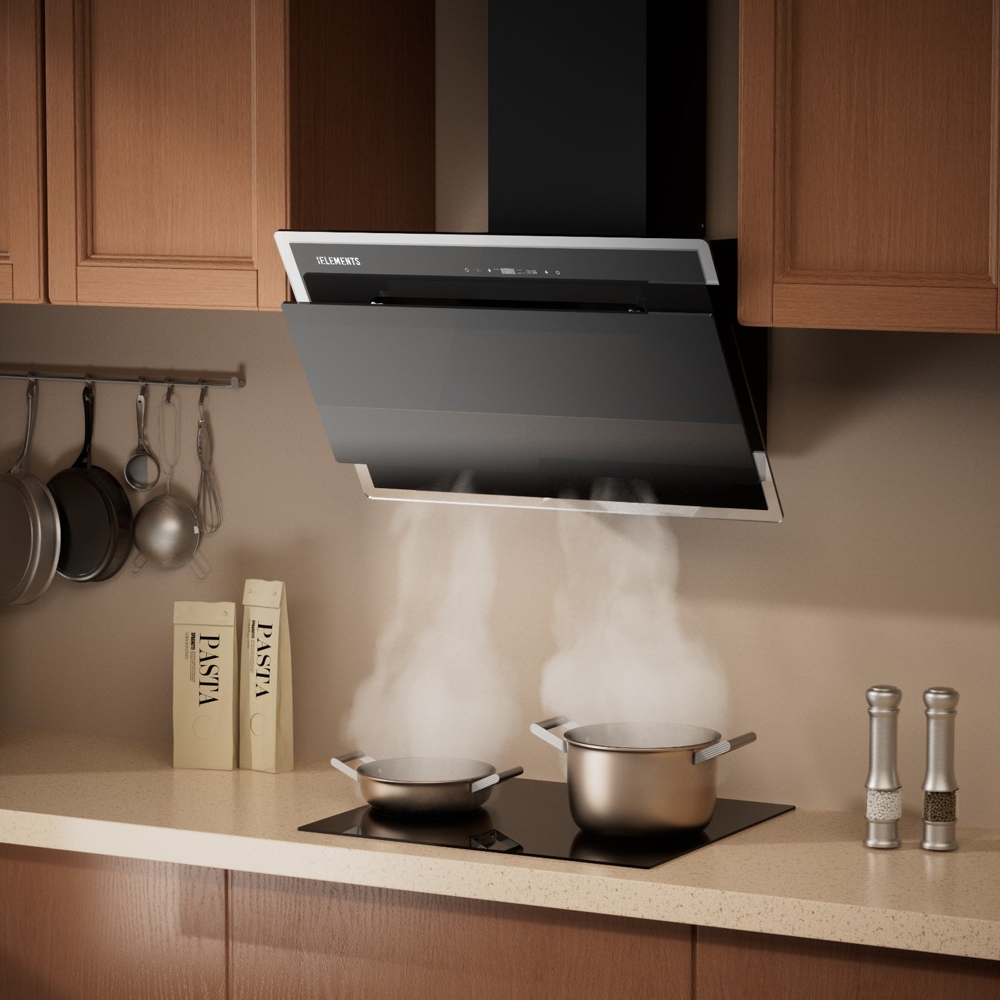 KB ELEMENTS Premium Wall Kitchen Hood 60cm – 1000 m³/h Brushless Cooker Hood with Remote Control (ELK60AB1)
