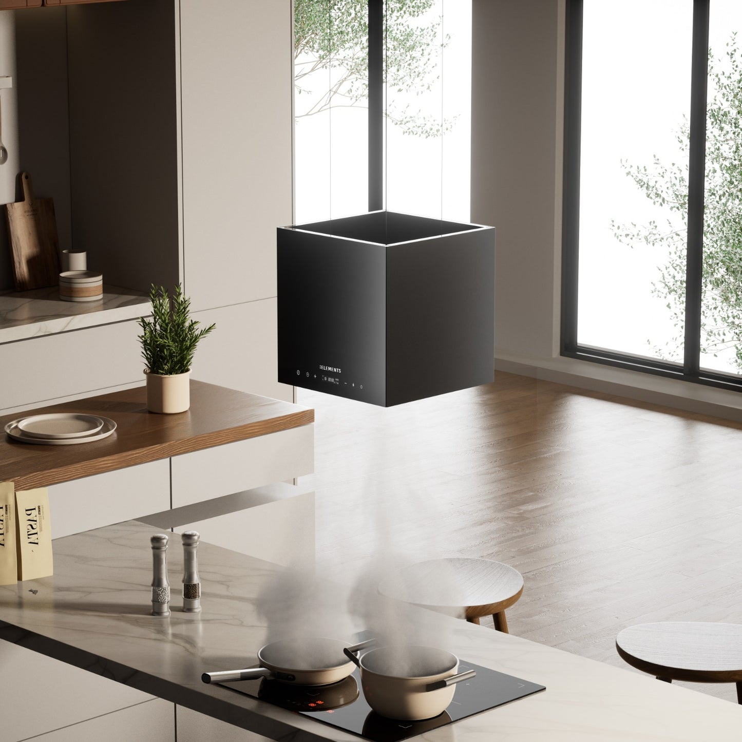 KB ELEMENTS Premium Island Kitchen Hood – 1000 m³/h Brushless Cooker Hood with Remote Control (ELK26BS1)