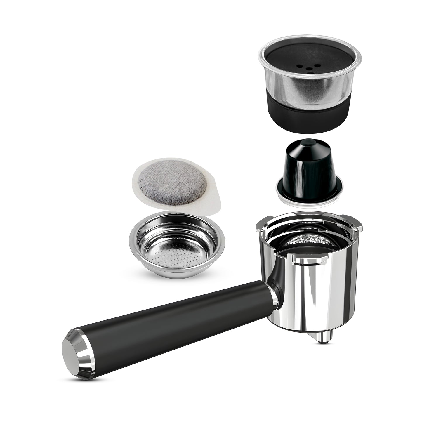 KB ELEMENTS Coffee Machine Portafilter Kit – Nespresso® Capsule & POD Filter (Compatible with Sparo & Multi Sparo Machines)