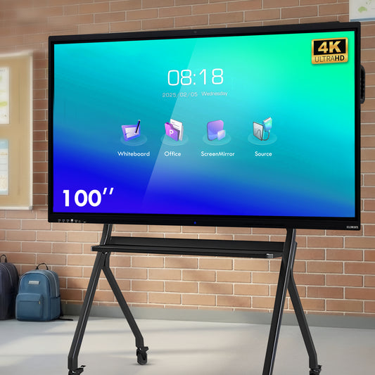 KB ELEMENTS 100" LED UHD 4K Interactive Flat Panel – Android 14, 40+ Point Touch & Fingerprint Recognition (ELT100P14DE)