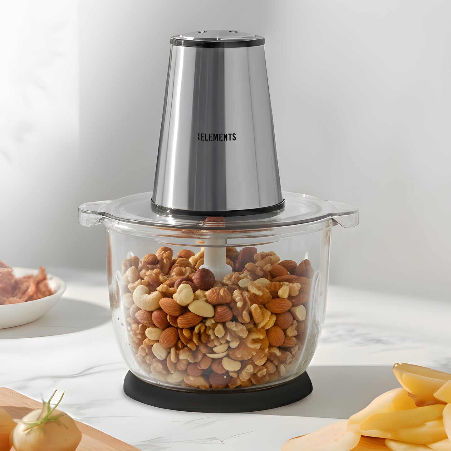 KB ELEMENTS Electric Chopper "ChopChop" – 2L Glass Bowl, 300W Stainless Steel Motor (ELK306FC)