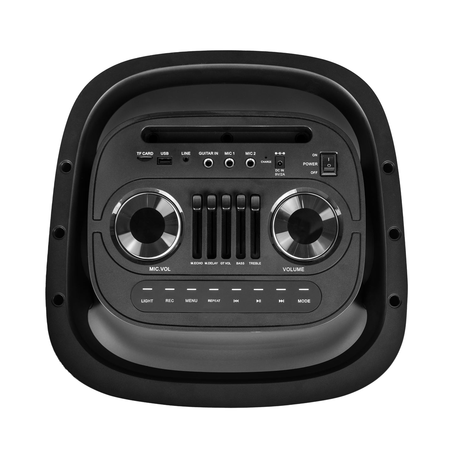 KB ELEMENTS Karaoke Speaker with 2-Wheel Trolley, Dual 10" Subwoofers & Wireless Microphones (EA105KB)