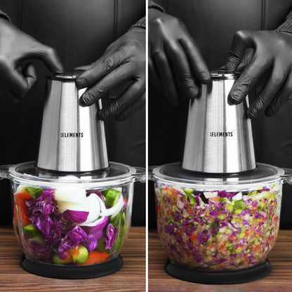 KB ELEMENTS Electric Chopper "ChopChop" – 2L Glass Bowl, 300W Stainless Steel Motor (ELK306FC)