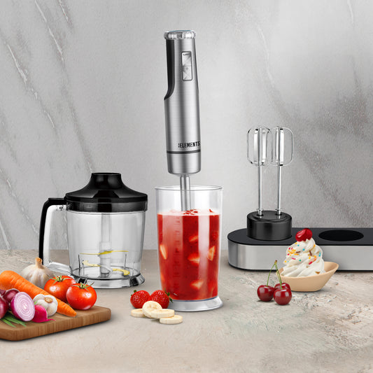 KB ELEMENTS Multifunction Hand Blender "Blendiva" – 800W Stainless Steel, 8 Speeds & Turbo (ELK307HB)