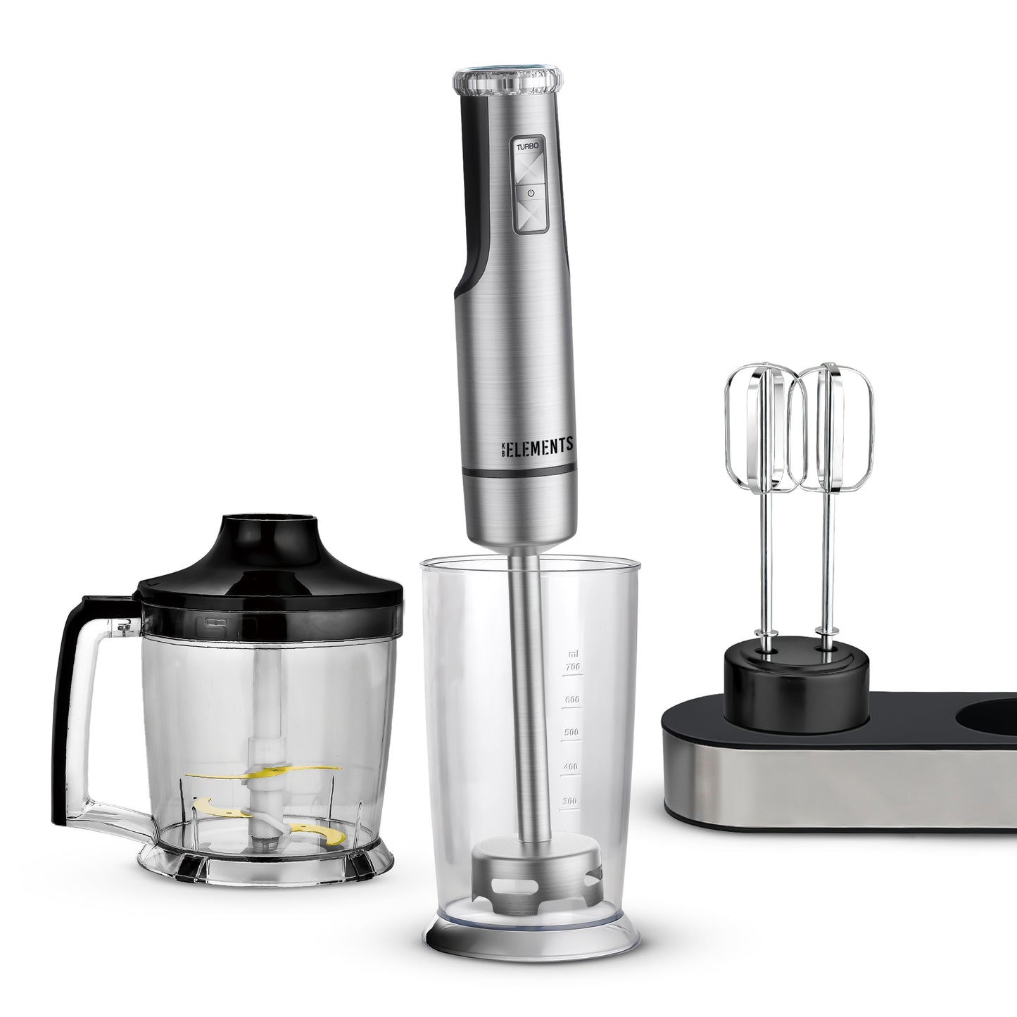 KB ELEMENTS Multifunction Hand Blender "Blendiva" – 800W Stainless Steel, 8 Speeds & Turbo (ELK307HB)