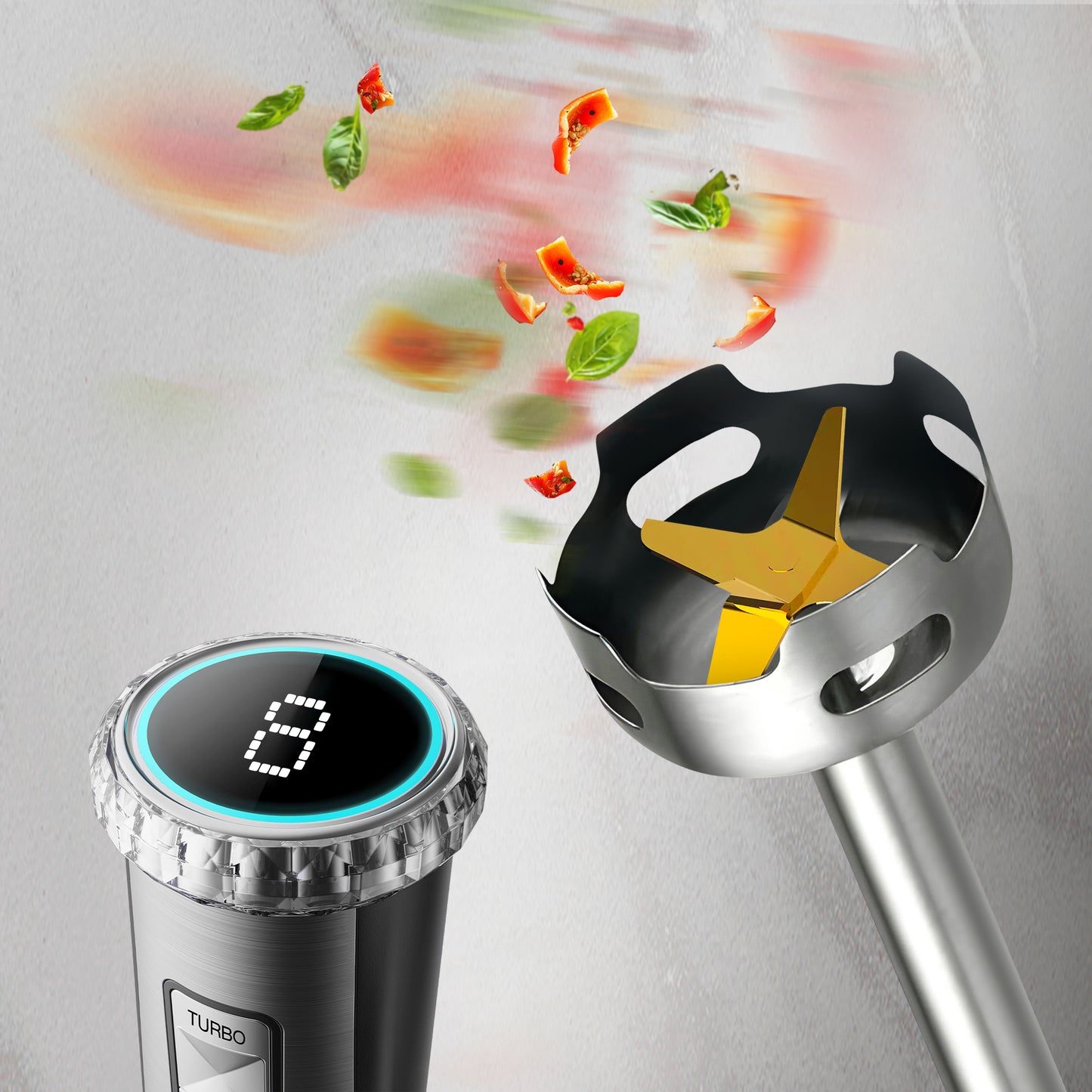 KB ELEMENTS Multifunction Hand Blender "Blendiva" – 800W Stainless Steel, 8 Speeds & Turbo (ELK307HB)